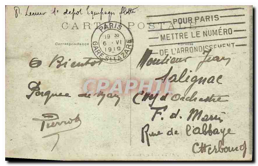 CPA Paris Le Pont du Parc Monceau  — Rückseite