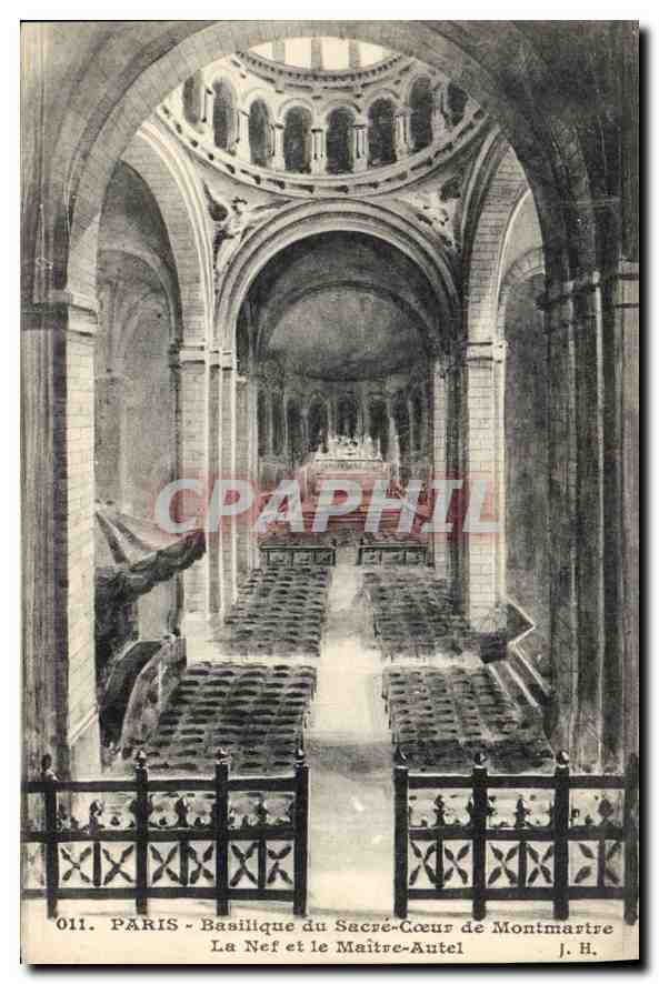 CPA Paris Basilique du Sacre Coeur de Montmartre La Nef et le Maitre Autel 