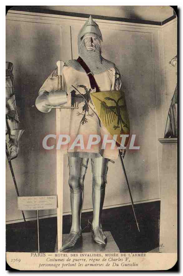 CPA Paris Hotel des Invalides musee de l'Armee costumes de guerre regne de Charles V personnage port