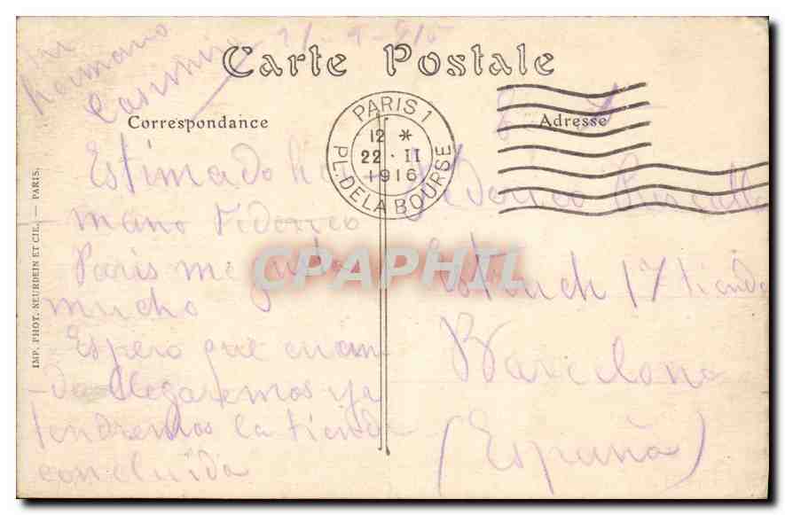 CPA Paris La Fontaine Saint Michel  — Rückseite