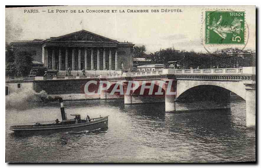 CPA Paris Le Pont de la Concorde et la Chambre des Deputes 