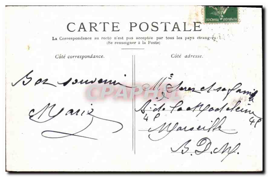 CPA Paris L'Hotel de Ville  — Verso