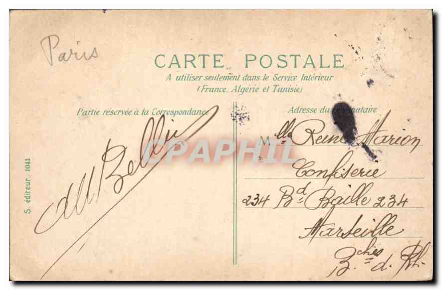 CPA Paris Place de la Concorde  — Rückseite