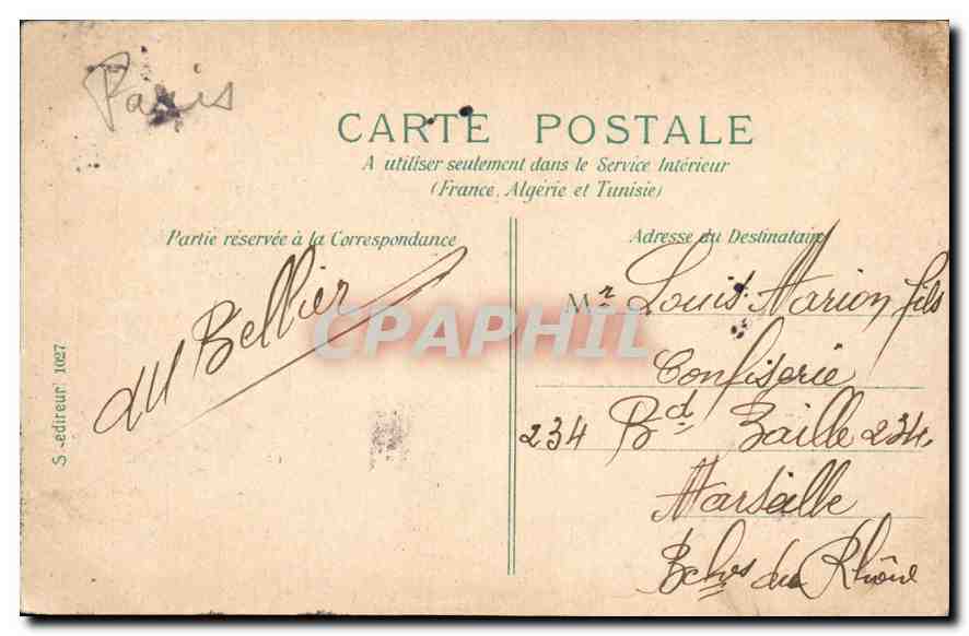 CPA Paris Place de la Republique  — Rückseite