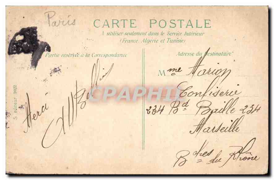 CPA Paris Chambre des Deputes  — Rückseite