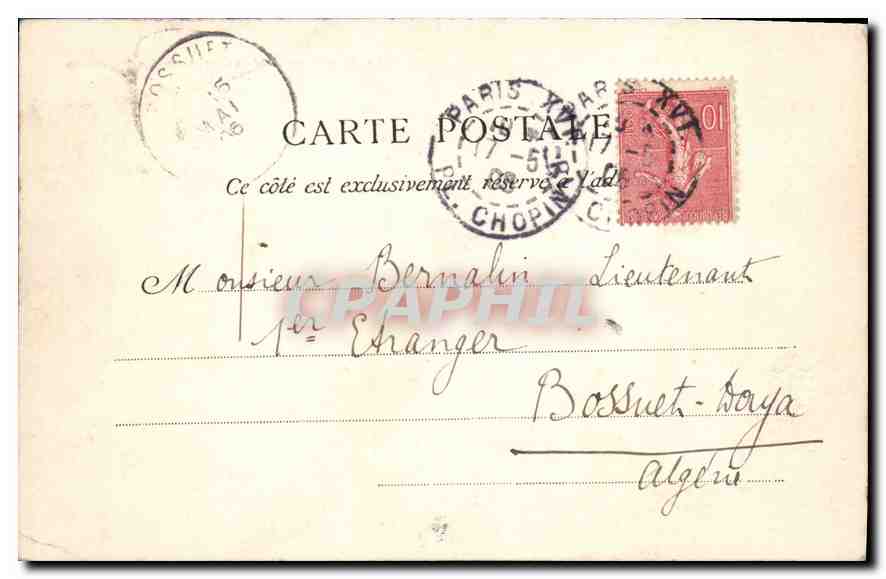CPA Paris Monument de La Fontaine — Verso
