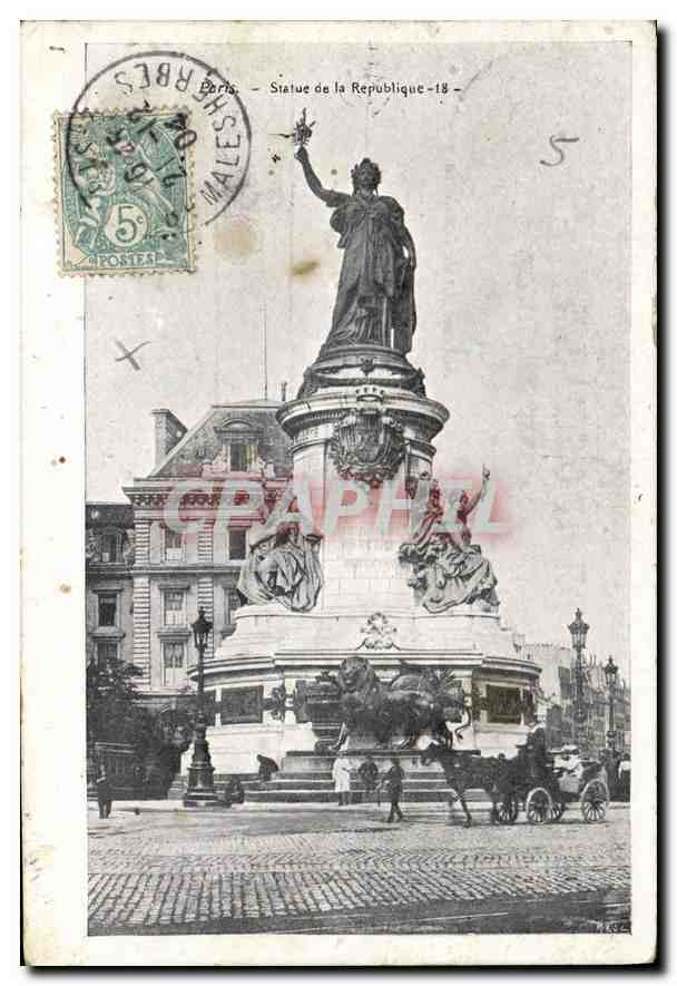 CPA Paris Statue de la Republique 