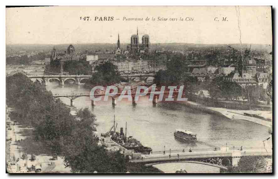CPA Paris Panorama de la Seine vers la Cite 