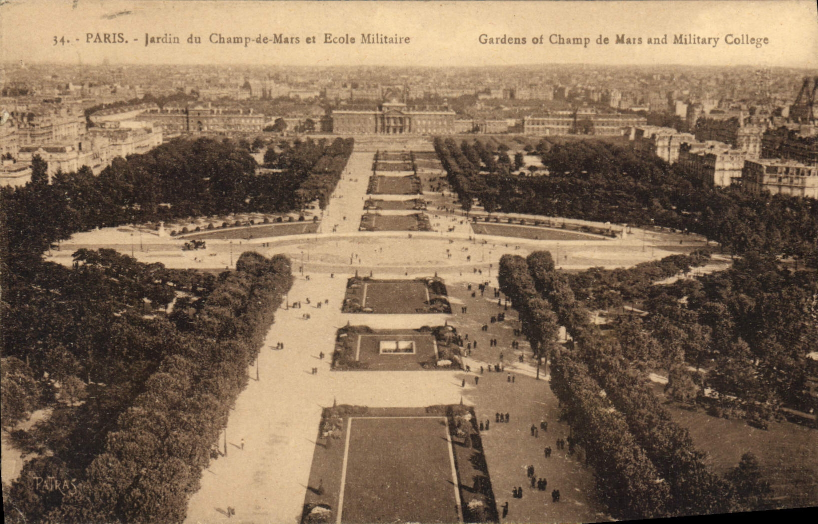 CPA Paris Jardin du Champ de Mars et Ecole Militaire 