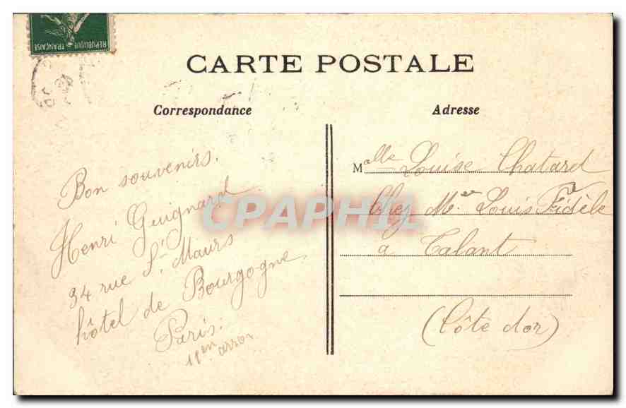 CPA Paris l'Hotel de Ville  — Rückseite