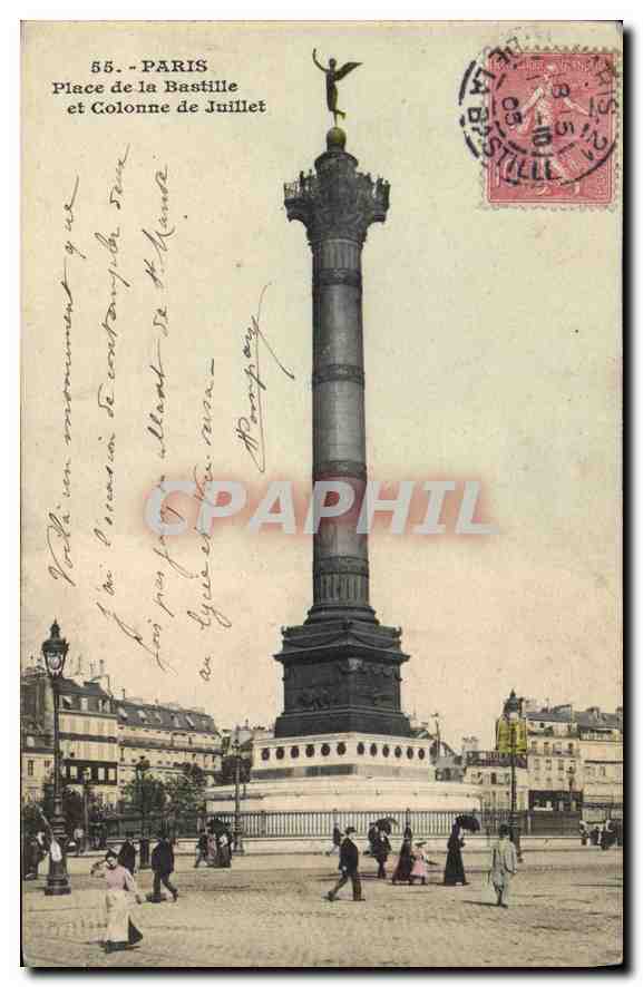 CPA Paris Place de la Bastille et Colonne de Juillet 