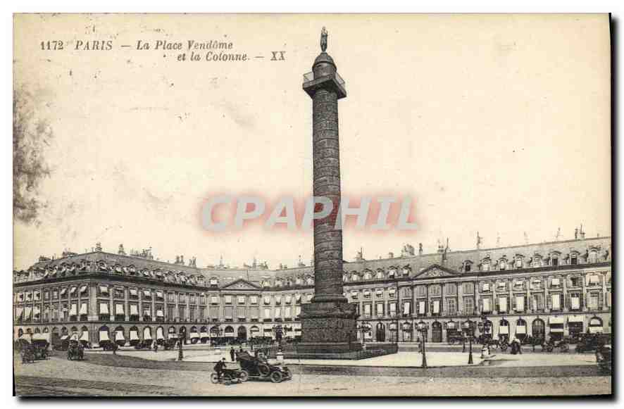 CPA Paris La Place Vendome et la Colonne 