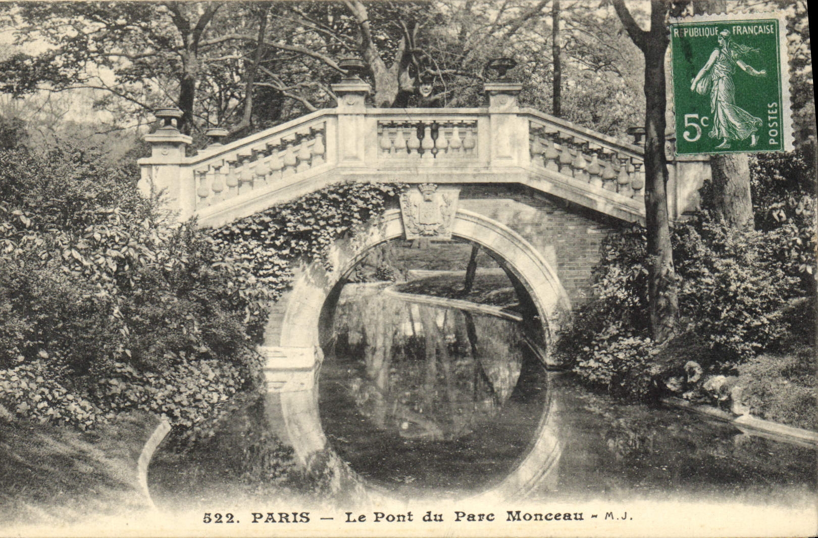 CPA Paris Le Pont du Parc Monceau 