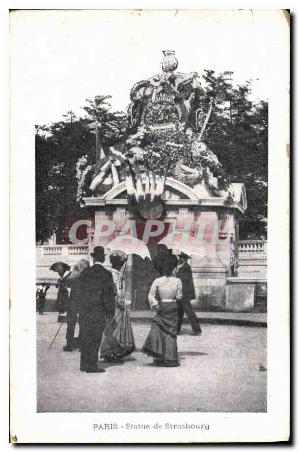 CPA Paris Statue de Strasbourg 