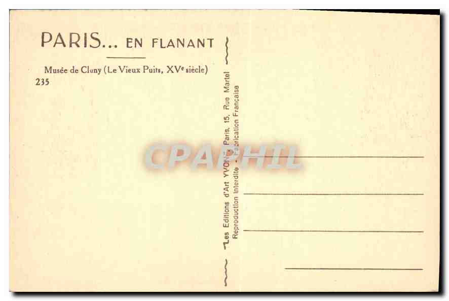 CPA Paris en flanant Musee de Cluny  — Rückseite