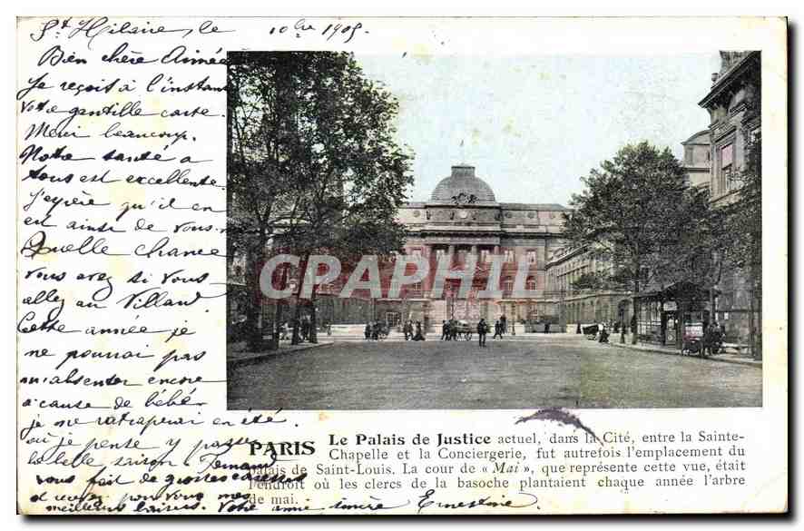 CPA Paris Le Palais de Justice actuel dans la Cite entre la Sainte Chapelle et la Conciergerie 