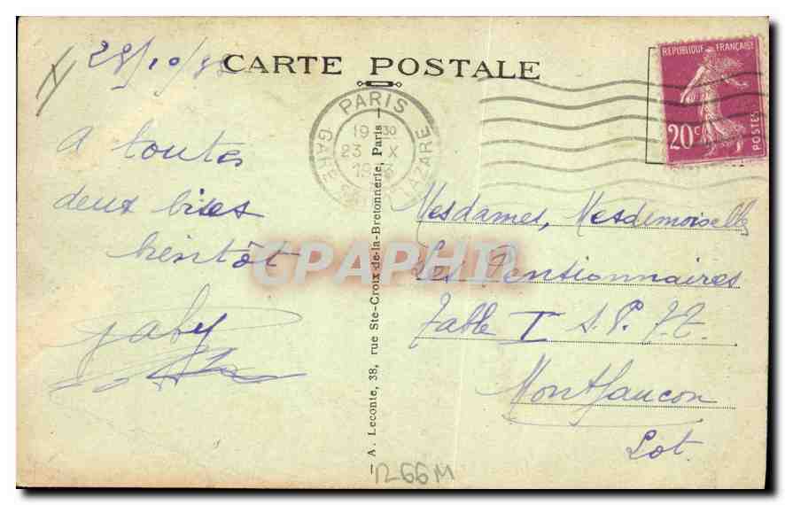 CPA Paris Buttes Chaumont Le Pont de Briques  — Rückseite
