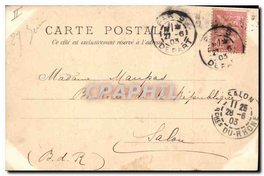 CPA Paris Hotel Fleubet  — Rückseite