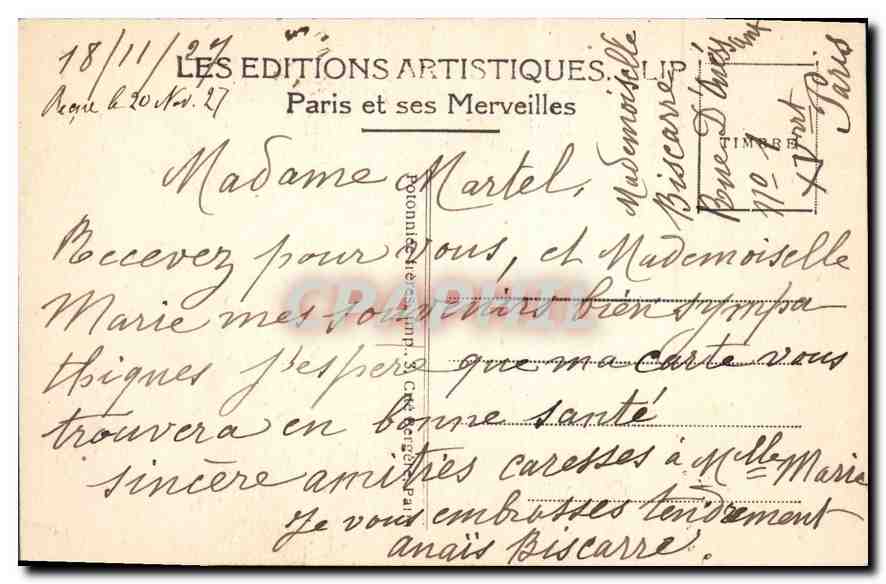 CPA Paris Le Sacre Coeur de Montmartre et les Escaliers  — Rückseite