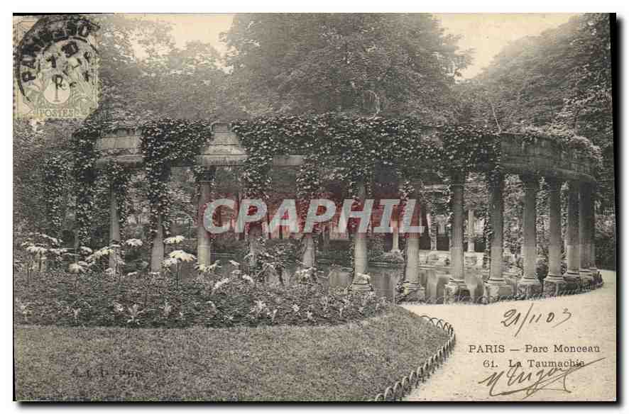 CPA Paris parc Monceau La Taumachie 