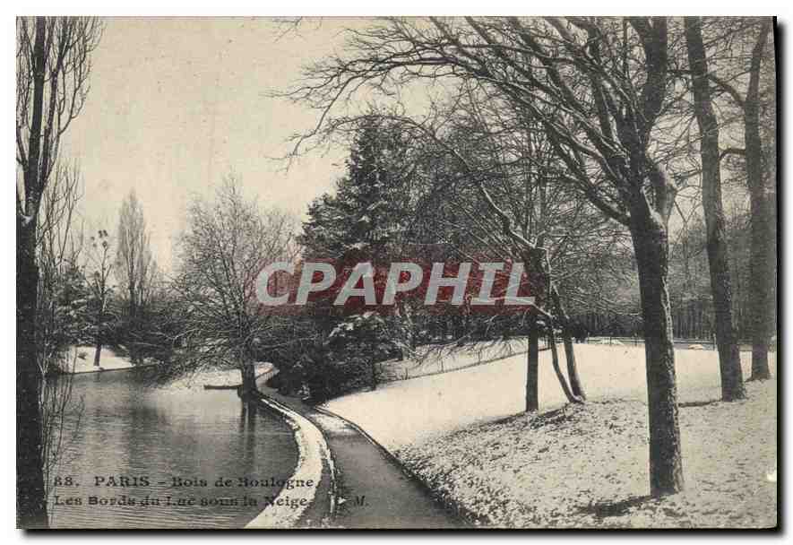 CPA Paris Bois de Boulogne Les Borde du Lac sous la neige 