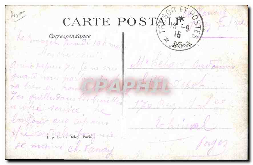 CPA Paris Place de la Republique  — Rückseite