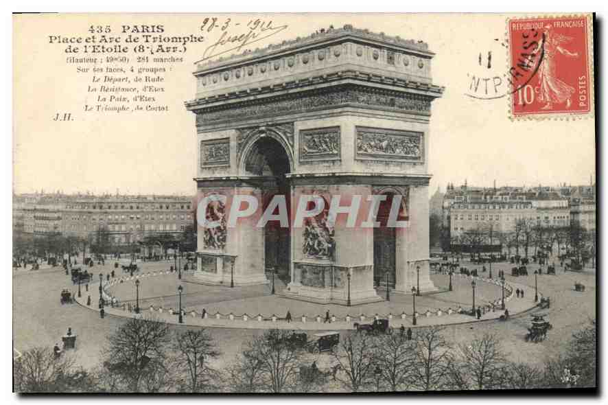 CPA Paris Place et Arc de Triomphe de l'Etoile 