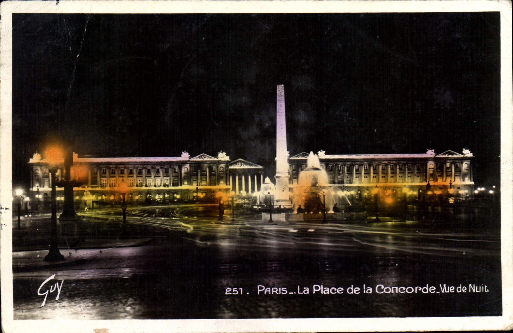 CPA Paris La Place de la Concorde Vue de nuit 