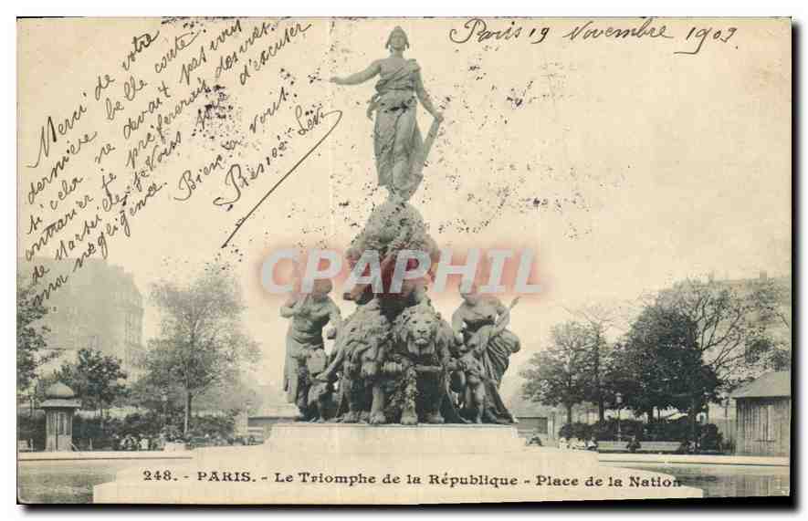 CPA Paris Le Triomphe de la Republique Place de la Nation 