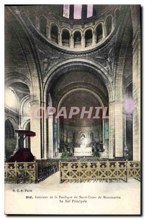CPA Interieur de la Baslique du Sacre Coeur de Montmartre La Nef Principale 
