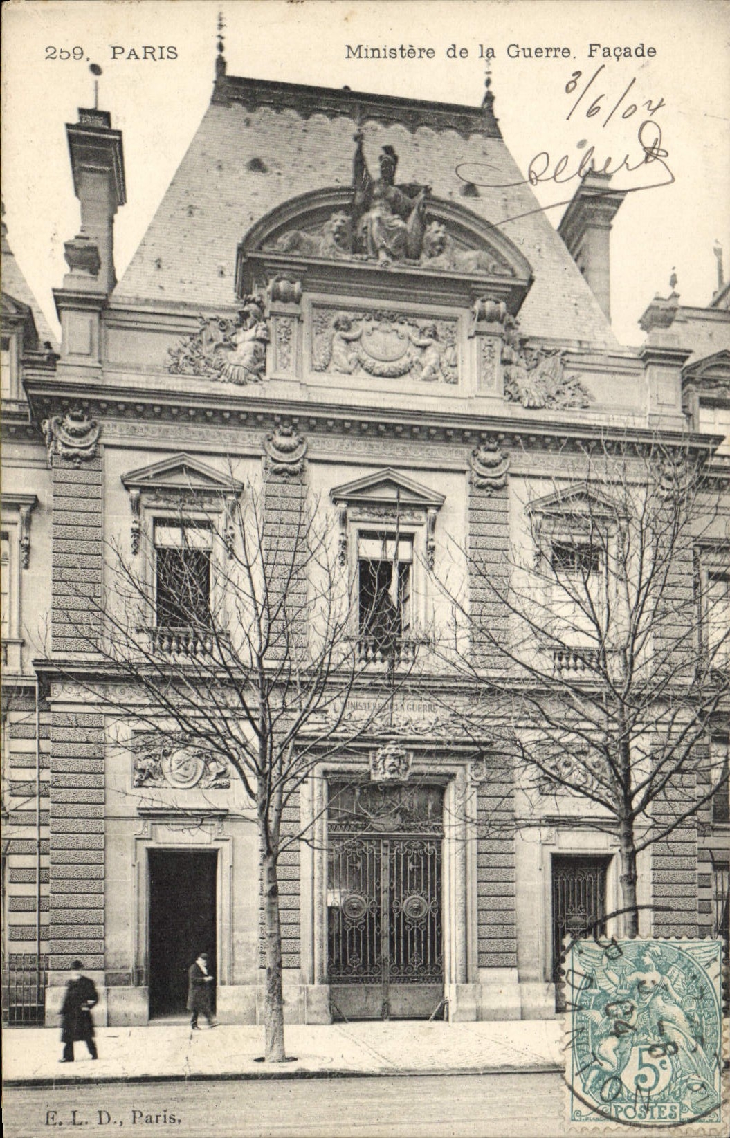 Ministère de la Guerre. Façade — Paris — E. L. D., Paris, n° 259