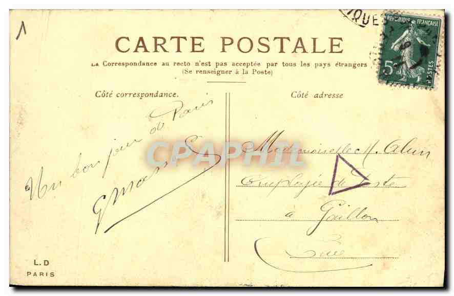 CPA Paris La Place de la Concorde  — Rückseite