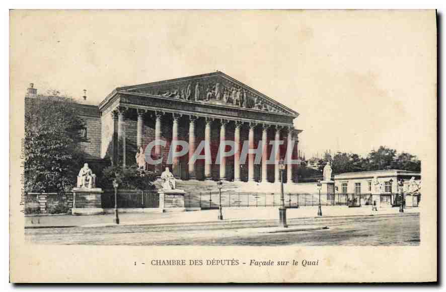 CPA Paris Chambre des Deputes Facade sur le Quai 