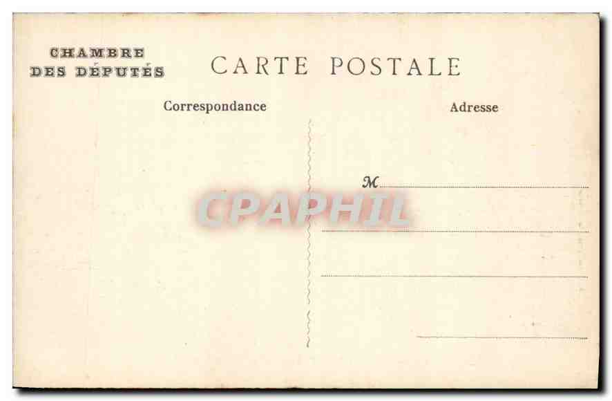 CPA Paris Chambre des Deputes Facade sur le Quai  — Rückseite