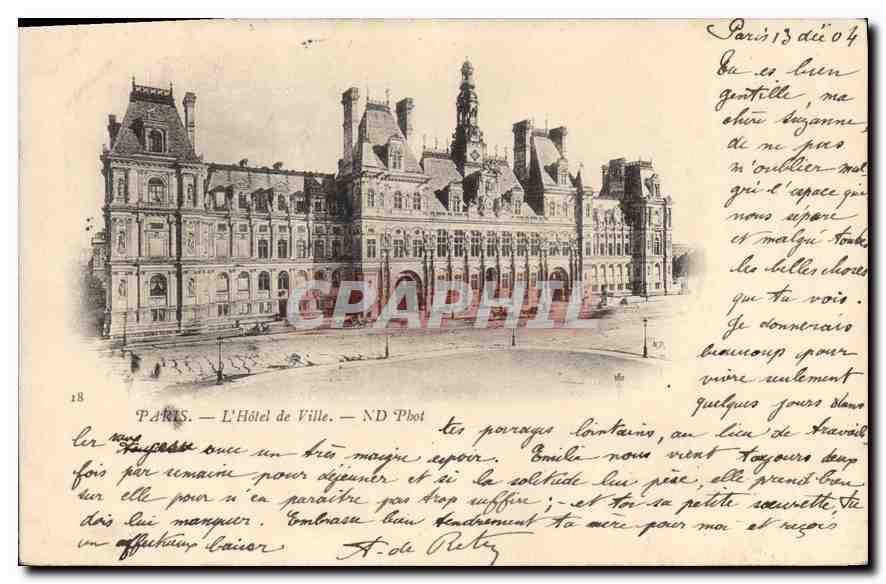 Paris — L'Hôtel de Ville — ND Phot