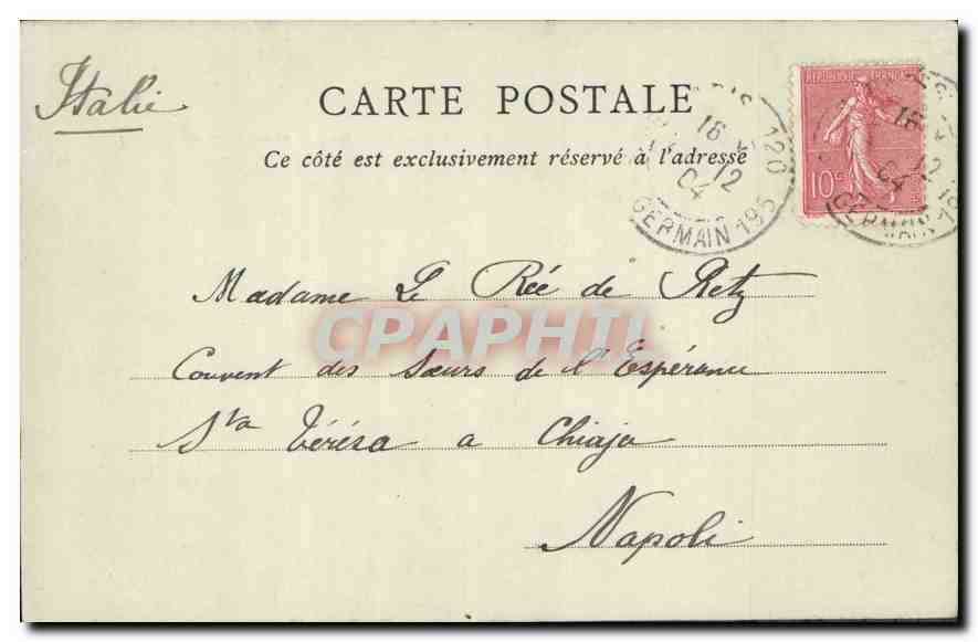 CPA Paris l'Eglise de la Madeleine  — Verso