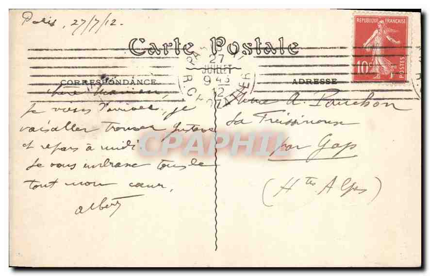 CPA Paris Arc de Triomphe du Carrousel et le Louvre  — Rückseite