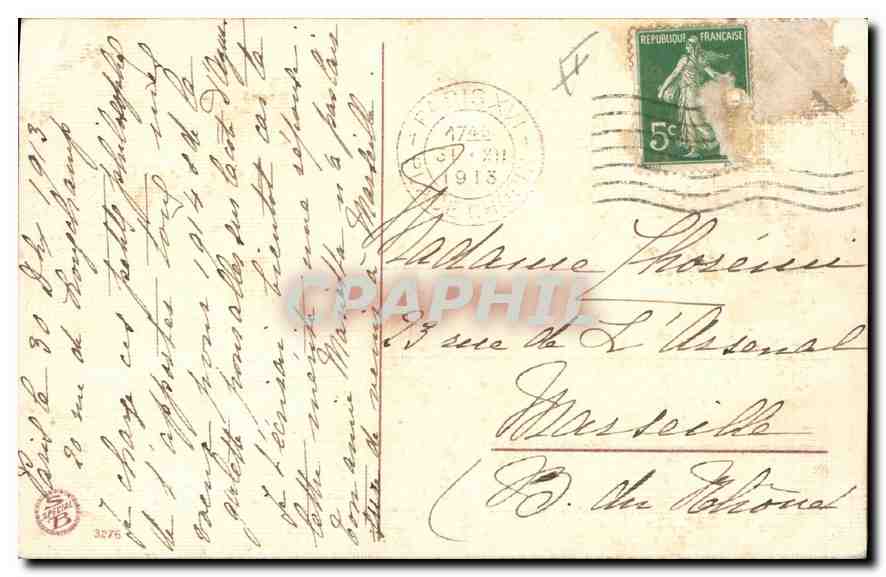 Enfant et porcelets — Bonne Année — éditeur non visible — Verso
