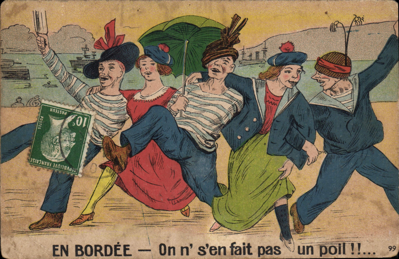 CPA En Bordee On n' s'en fait pas un poil 