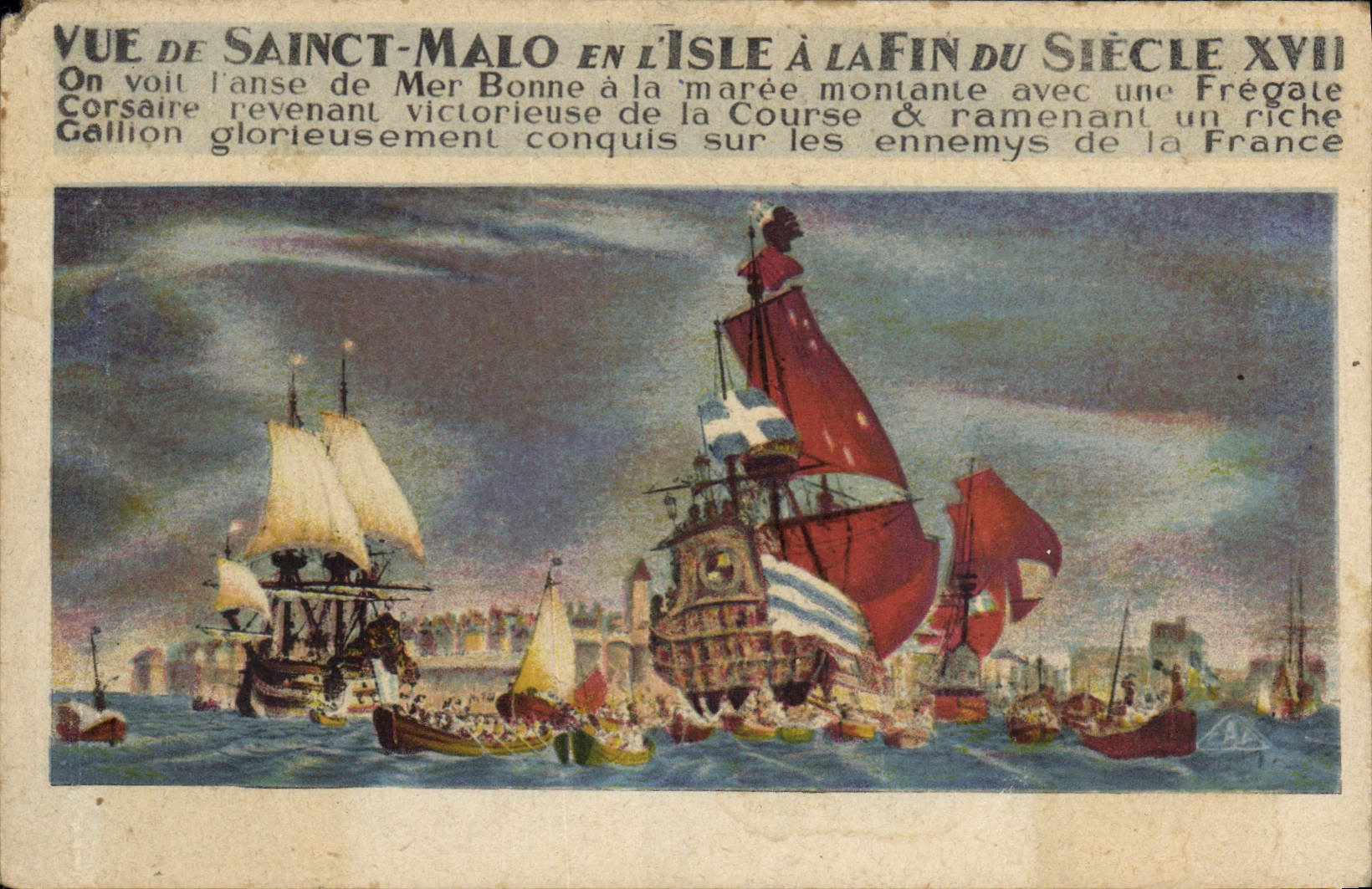 Vue de Saint-Malo en l'Isle à la fin du siècle XVII — Gustave A. (Série 105)
