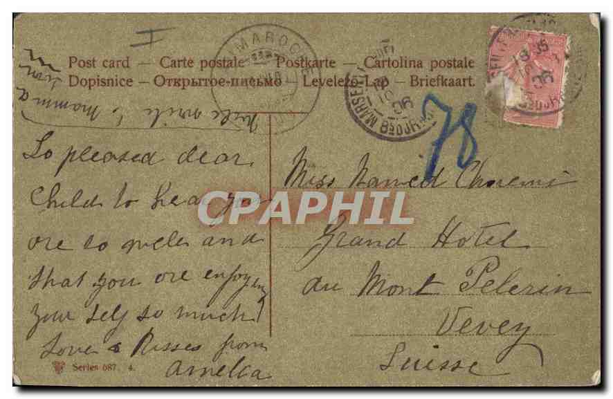CPA Fantaisie Enfant Lapin — Verso