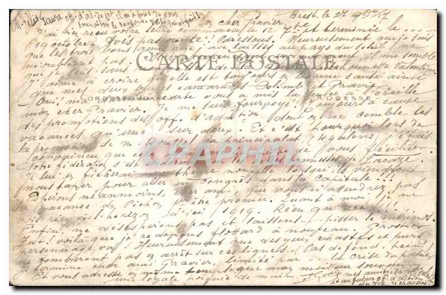 CPA En Bretagne Jeune fille de Concarneau  — Rückseite