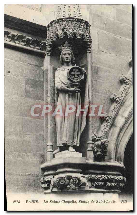 CPA Paris La Sainte Chapelle Statue de Saint Louis 