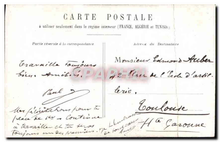 CPA Paris Monument de Victor Hugo  — Rückseite