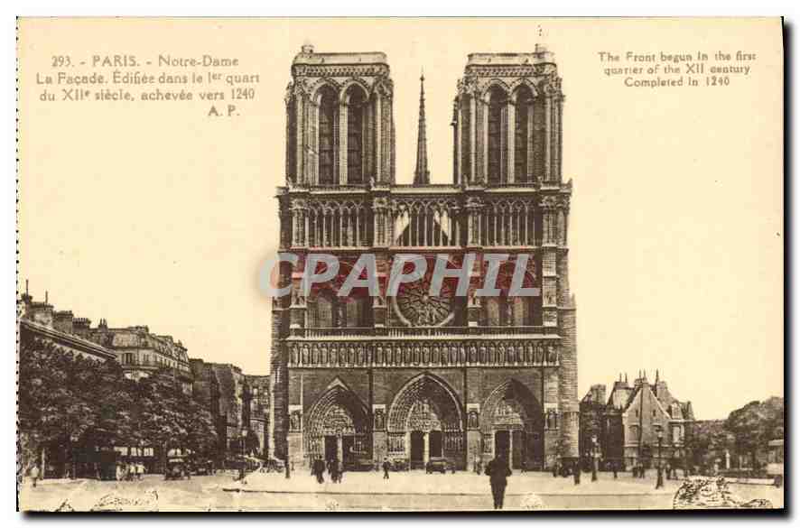 CPA Paris Notre Dame La Facade 
