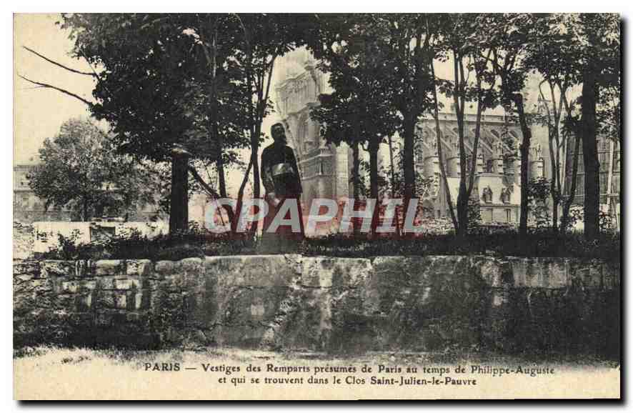 CPA Paris Vestiges des Remparts presumes de Paris au temps de Philippe Auguste ei qui trouvent dans 