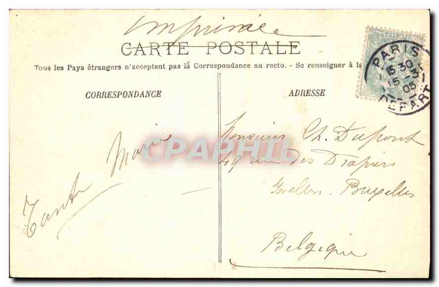 CPA Paris La Conciergerie  — Rückseite