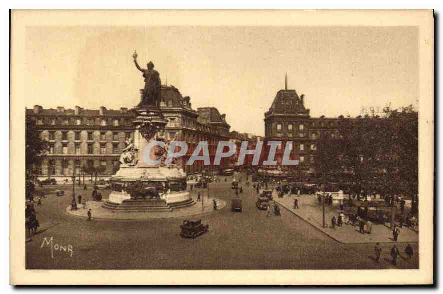 CPA Les petits tableaux de Paris La Place et le Monument de la Republique 