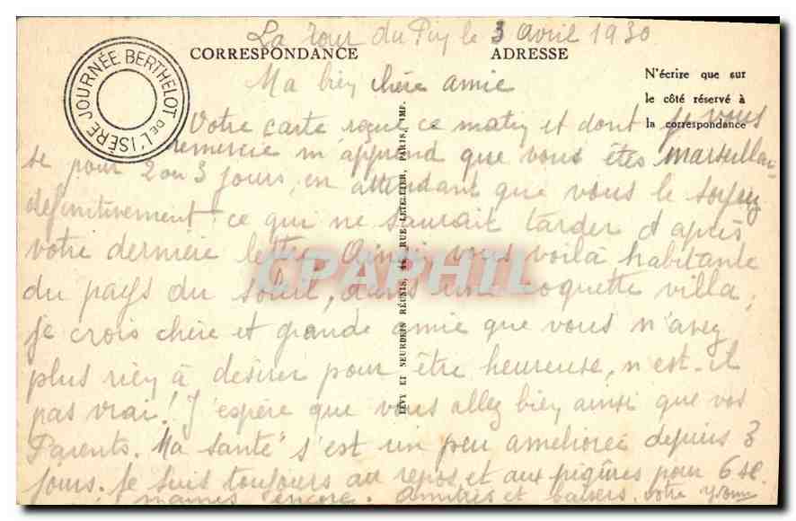 CPA Paris Place Breteuil Monument eleve a la Memoire de Pasteur par souscription Internationale  — Rückseite