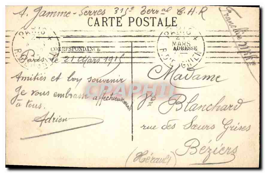 CPA Paris La Madeleine  — Rückseite